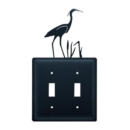 VILLAGE WROUGHT IRON Village Wrought Iron ESS-133 Heron Switch Cover Double - Black ESS-133